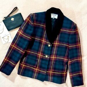 Kasper— Vintage Plaid Coat Blazer z✨